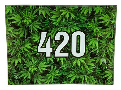 Rolling Tray aus Glas, MEDIUM, "420 grün"